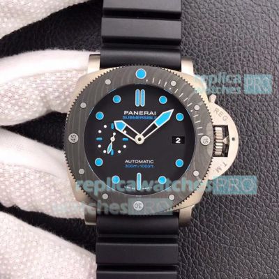 Swiss Panerai Luminor Submersible Replica Watch Black Dial Carbotech Bezel 47mm